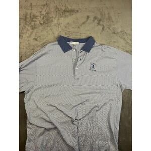 Peter‎ Millar Polo Shirt Mens Extra Large XL Striped Blue Golf TPC San Antonio